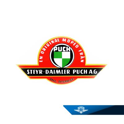 Bakskärmsdekal Puch alla mod från 1962-, säljs styckvis.