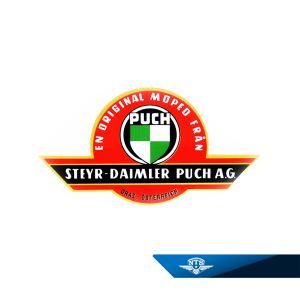 Bakskärmsdekal Puch alla mod från 1962-, säljs styckvis.