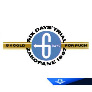 Framskärmsdekal Puch 6-Days -1968, säljs styckvis.
