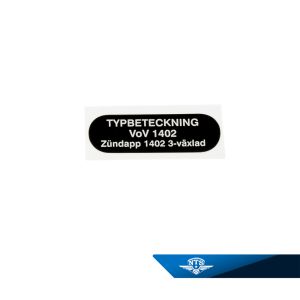Dekal typbeteckning Zundapp, VoV 1402, 1961-66, säljs styckvis.