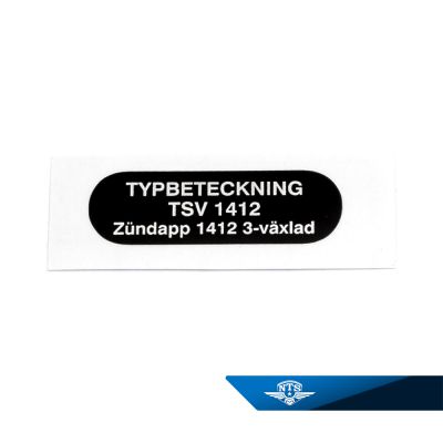 Dekal typbeteckning Zundapp, TSV 1412, 1978-80. Säljs styckvis.