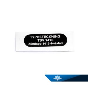 Dekal typbeteckning Zundapp, TSV 1415, 1981-83. Säljs styckvis.