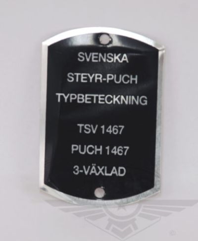 Typskylt VoV 1467. Puch M50 Racing, säljs styckvis.