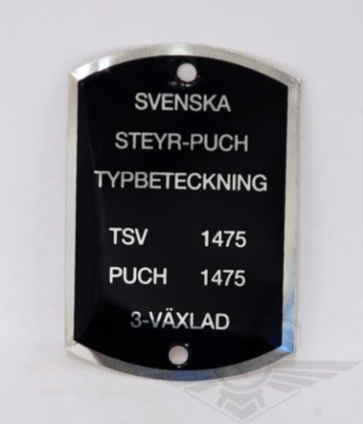 Typskylt Puch Montana. VoV 1475.