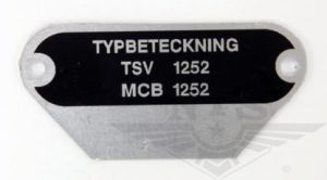 Typskylt Monark & Crescent 1252, säljs styckvis.