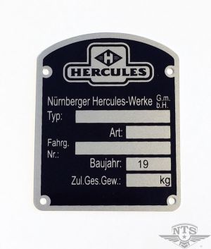 Typskylt Hercules, säljs styckvis.