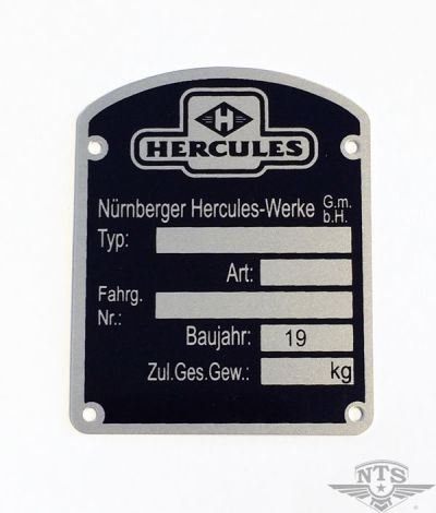 Typskylt Hercules, säljs styckvis.