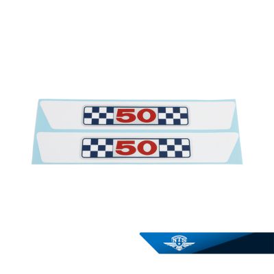 Sidokåpsdekalsats Suzuki K50 II, upp till 1974, säljs parvis.