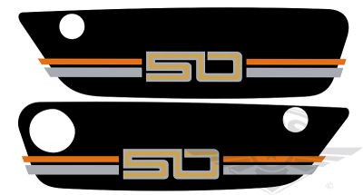 Sidokåpsdekalsats Suzuki K50 N/DN, 1979-82, säljs i sats.