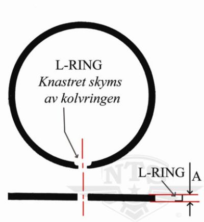Kolvring Zundapp 39x2mm. L-ring, 1 kolvring i varje förpackning.