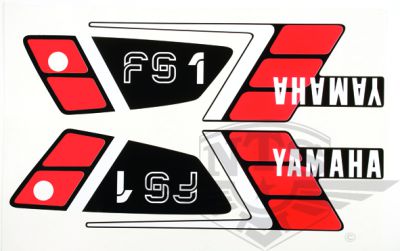 Dekalsats till svart Yamaha FS1, 1989-, säljs i sats.