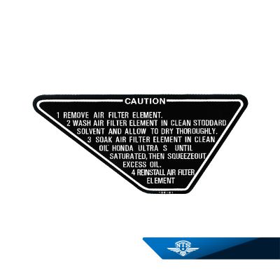 Dekal, luftfilter Honda MB50 & MT50.