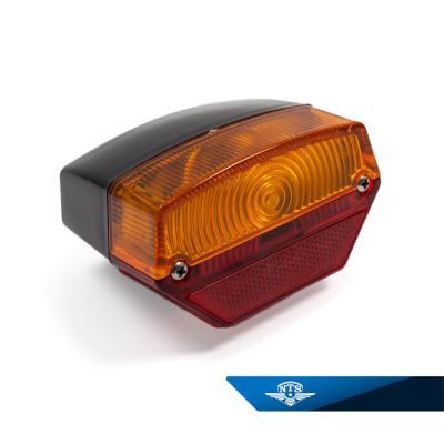 Baklykta, kvalite. Komplett Röd/orange 243 för Puch Monza 4 speed/Dakota3000/Nevada/Montana/Monza 3C och M50