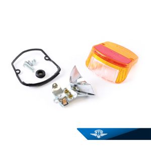 Baklyse Zundapp KS50, 1962-76, orange & rött. Komplett.