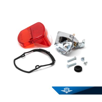 Baklyse Zundapp KS50, 1962-76, rött glas. Komplett.