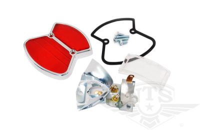 Baklyse Zundapp Combinette, röd & krom. Komplett.