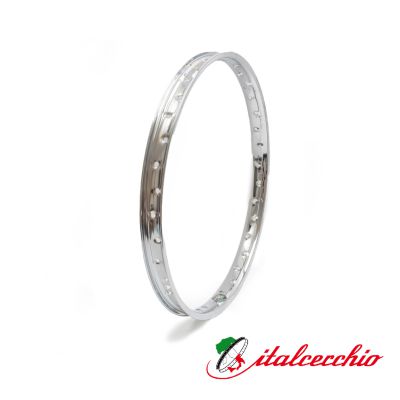 Fälgbana 1,20x17", 36 hål. Piaggio, Puch m.fl. Italcerchio, kromad.