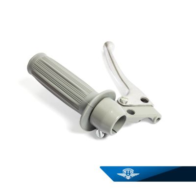 Kopplingshandtag komplett grå/grå. Arm massiv aluminium med kula. NTS-101B.4, Grå/KS.