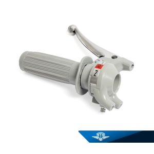 Växelhandtag 2-växlat, grå/grå. Arm pressad aluminium med kula. NTS-682.2. Grå/KS.