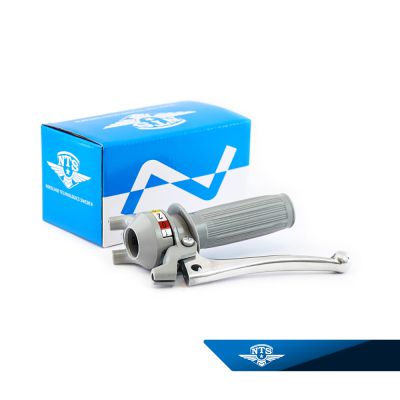 Växelhandtag 3-växlat, grå/grå. Arm pressad aluminium med kula.