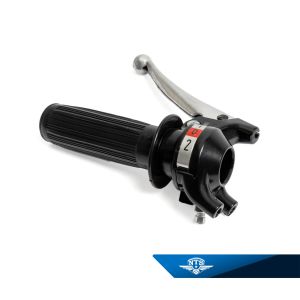 Växelhandtag 2-växlat, svart/svart. Arm pressad aluminium med kula. NTS-682.2. Svart/KSZ.