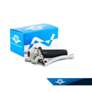 Växelhandtag 2-växlat, grå/svart. Arm massiv aluminium med kula.