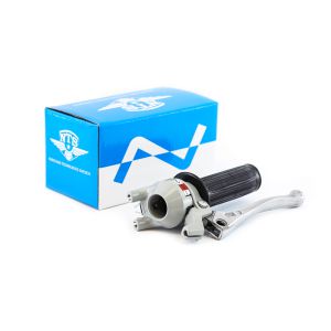 Växelhandtag 3-växlat, grå/svart. Arm massiv aluminium med kula.