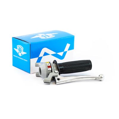 Växelhandtag 3-växlat. Zundapp grå/svart. Arm pressad aluminium med kula.