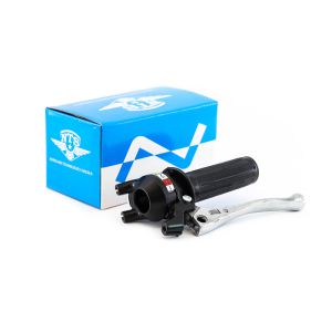 Växelhandtag 3-växlat, svart/svart. Arm massiv aluminium med kula.