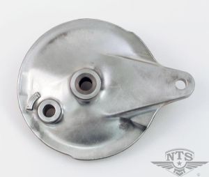 Bromssköld bak Yamaha FS1 / DT50 med 12mm hål för bromsaxel.