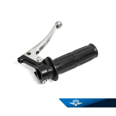 Gashandtag svart/svart. Arm pressad aluminium med kula. NTS-233.2. Svart/KSZ3.