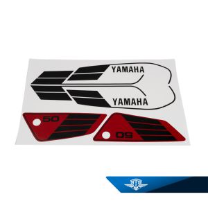 Dekalsats Yamaha FS1, 1980-81. Röd/svart.