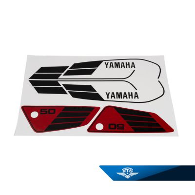 Dekalsats Yamaha FS1, 1980-81. Röd/svart.