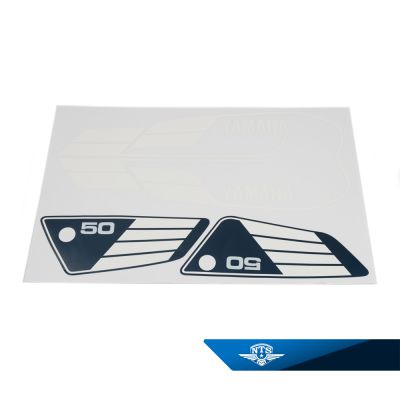 Dekalsats Yamaha FS1, 1980-81. Blå / vit.