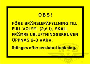 Uppmaningsdekal Monark & Crescent Compact. Sitter under sadeln, 1967-83.