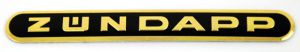 Tankemblem Zundapp, svart/guld. Säljs styckvis.