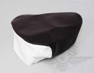 Sadelklädsel Crescent 2000. Svart/vit.