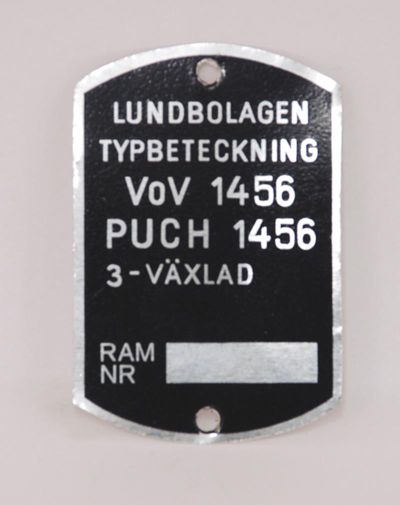 Typskylt VoV 1456 Puch Alabama, säljs styckvis.