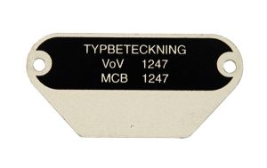 Typskylt MCB 1247  Compakt med flinta.