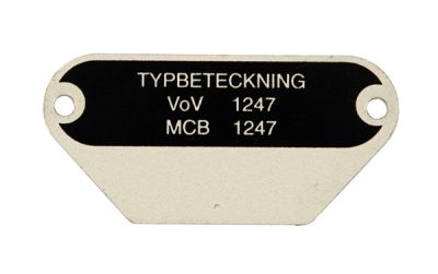 Typskylt MCB 1247  Compakt med flinta.