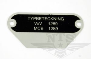 Typskylt Monark & Crescent 1289. Kromstockholmare.