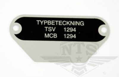 Typskylt MCB F50. MCB 1294.