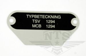 Typskylt MCB F50. MCB 1294.