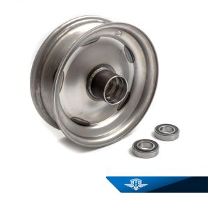 Fälg till Flakmoped fram, inklusive hjullager. Passar höger och vänster sida.