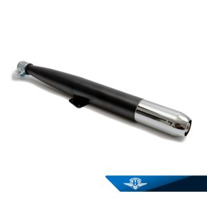 Ljuddämpare 28mm. Svart/krom med fäste