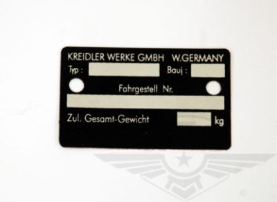 Typskylt, nyare Kreidler.