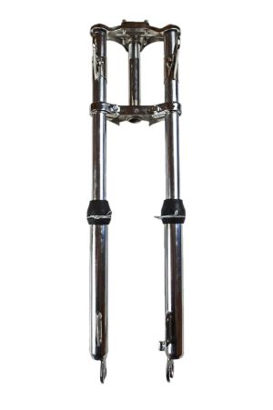 Framgaffel Puch Maxi, förstärkt. Kromad, 10 cm längre än original.