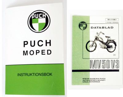 Instruktionsbok PUCH MV50  V3. Inkl. Datablad.