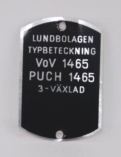 Typskylt VoV 1465 Puch Colorado, säljs styckvis.