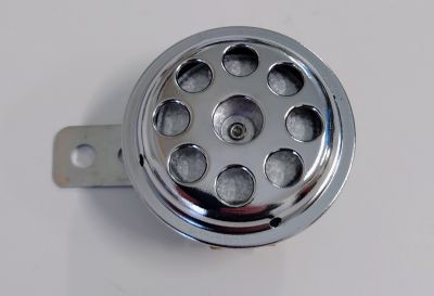 Signalhorn 6 volt. DC=likström, kromat.